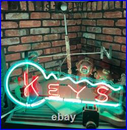 Vintage KEYS Neon Sign RED GREEN 15x30 1950s 60s Store Display Advertising
