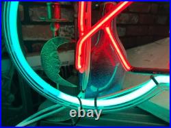 Vintage KEYS Neon Sign RED GREEN 15x30 1950s 60s Store Display Advertising
