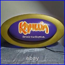 Vintage Kahlua Bar Sign Light Up Neon Mancave Liquor Lamp Collectable Embossed