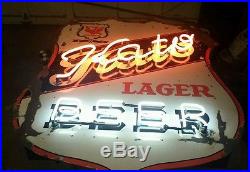 Vintage Kato Beer Porcelain Neon Sign