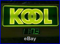 Vintage Kool Cigarettes Neon Sign With Clock For Store or Man Cave