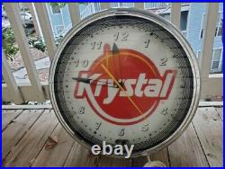 Vintage Krystal Neon Clock Advertising Sign Krystal Hamburger Sign Neon Clocks