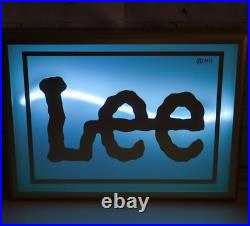 Vintage LEE Blue Jeans Neon Lighted Sign 21 X 15 Advertisement RARE