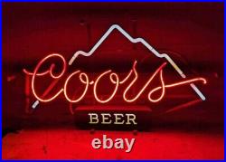 Vintage Large 1980s Coors Mountain Beer Bar Sign Decor Display Neon Glass 27x15
