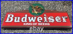 Vintage Large Budweiser King Of Beers Lighted Neon Anheuser Busch Man Cave Sign