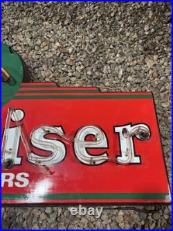 Vintage Large Budweiser King Of Beers Lighted Neon Anheuser Busch Man Cave Sign