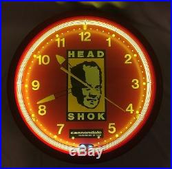 Vintage Large Cannondale Headshock Neon Light Clock -Bicycle Advertising 20