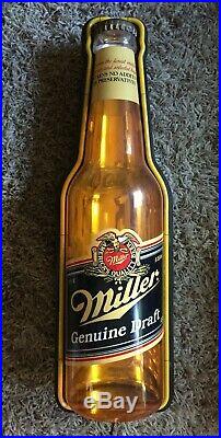 Vintage Large Miller Genuine Draft bottle NEON Beer bar sign light working 32