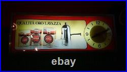 Vintage Lavazza Espresso Coffee Advertising Sign Light neon clock store display