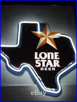Vintage Lighted Lone Star Beer Sign Neon Light San Antonio Texas Tx Collectible