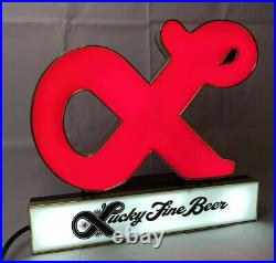 Vintage Lucky Fine Beer Breweries Neon Bar Beer Neon Sign Mancave Numbered Rare