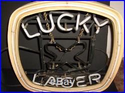 Vintage Lucky Lager Neon Beer Sign