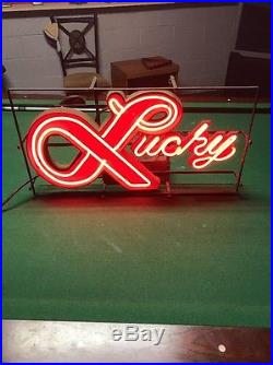 Vintage Lucky Neon Beer Sign
