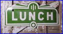 Vintage Lunch Porcelain Sign Diner Resturant 46 Neon Skin Art Deco Food Beverag