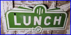 Vintage Lunch Porcelain Sign Diner Resturant 46 Neon Skin Art Deco Food Beverag