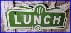 Vintage Lunch Porcelain Sign Diner Resturant 46 Neon Skin Art Deco Food Beverag