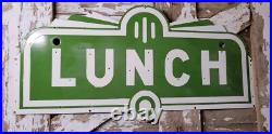 Vintage Lunch Porcelain Sign Diner Resturant 46 Neon Skin Art Deco Food Beverag
