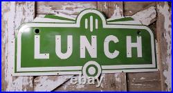 Vintage Lunch Porcelain Sign Diner Resturant 46 Neon Skin Art Deco Food Beverag