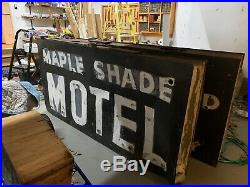 Vintage MAPLE SHADE MOTEL Two Neon Signs Sopranos Ramsey New Jersey Painted