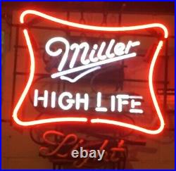 Vintage MILLER High Life Beer NEON Sign. Flashes Red / White. Works Great