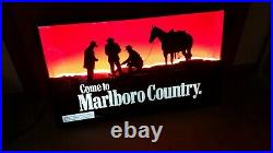 Vintage Marlboro Country NEON Advertising Mountain Scene Sign Working