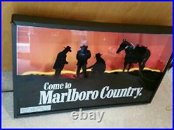 Vintage Marlboro Country NEON Advertising Mountain Scene Sign Working