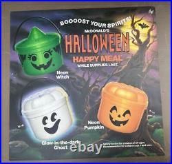 Vintage McDonald's Halloween Neon Pail Happy Meal Translite Advertising Sign 22