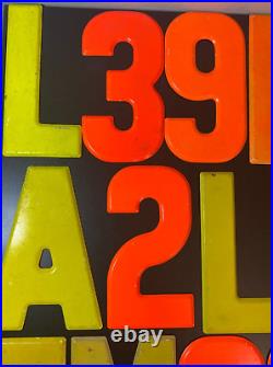 Vintage Metal Neon Marquee Sign Letter & Number Lot Of 23 7.5 With Clips