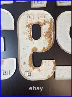 Vintage Metal Neon Marquee Sign Letter & Number Lot Of 23 7.5 With Clips