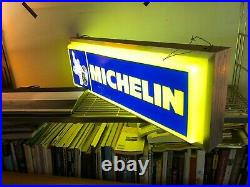 Vintage Michelin Neon Sign lighting up