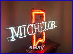 Vintage Michelob Beer Neon Lighted Sign 1981 Pull Chord Works
