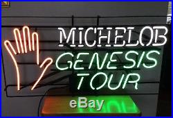 Vintage Michelob Genesis Tour Neon Beer Sign Rare 1986 1987 Invisible Touch Tour