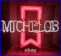 Vintage Michelob Neon Ribbon Sign 25 X 20 X 6 Anheuser Busch Tested Please Read