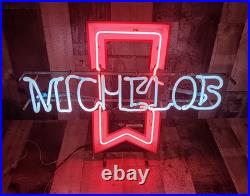 Vintage Michelob Neon Ribbon Sign 25 X 20 X 6 Anheuser Busch Tested Please Read