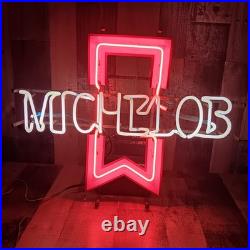 Vintage Michelob Neon Ribbon Sign 25 X 20 X 6 Anheuser Busch Tested Please Read