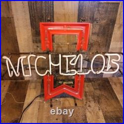 Vintage Michelob Neon Ribbon Sign 25 X 20 X 6 Anheuser Busch Tested Please Read