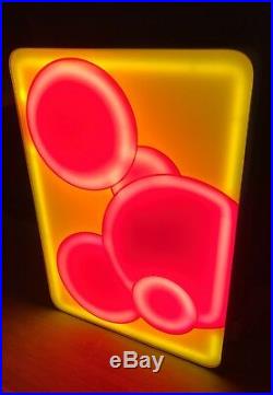 Vintage Mid Century Modern Neon Op Pop Art Sculpture Sign Display Light Box