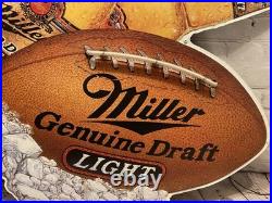 Vintage Miller Genuine Draft Beer Neon Sign Football Super Bowl Light Beer