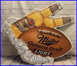Vintage Miller Genuine Draft Beer Neon Sign Football Super Bowl Light Beer
