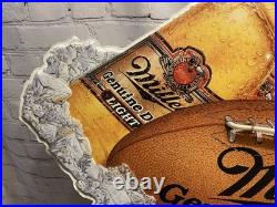 Vintage Miller Genuine Draft Beer Neon Sign Football Super Bowl Light Beer
