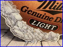 Vintage Miller Genuine Draft Beer Neon Sign Football Super Bowl Light Beer