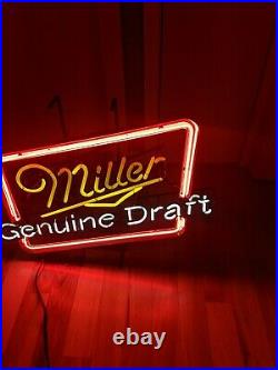 Vintage Miller Genuine Draft MGD Beer Neon Sign 31x25