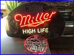 Vintage Miller High Life Basketball Neon Beer Sign