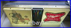 Vintage Miller High Life Beer Neon Ad Sign With Light Box Rainbow Rare Find