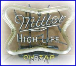 Vintage Miller High Life Beer On Tap Neon Bar Sign 1981 Miller Brewing Co