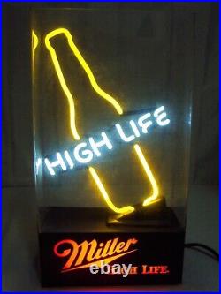 Vintage Miller Highlife Lit Bottle Miller Brewing Co. Neon Sign Mancave/bar Sign