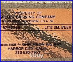Vintage Miller Lite Neon Beer Sign Miller Brewing Co Bar Light Parts Repair