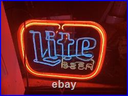Vintage Miller Lite Neon Light Beer Sign Collectible -See Description