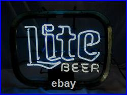 Vintage Miller Lite Neon Light Beer Sign genuine Miller Beer sign