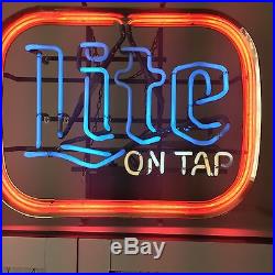 Vintage Miller Lite On Tap Neon Sign